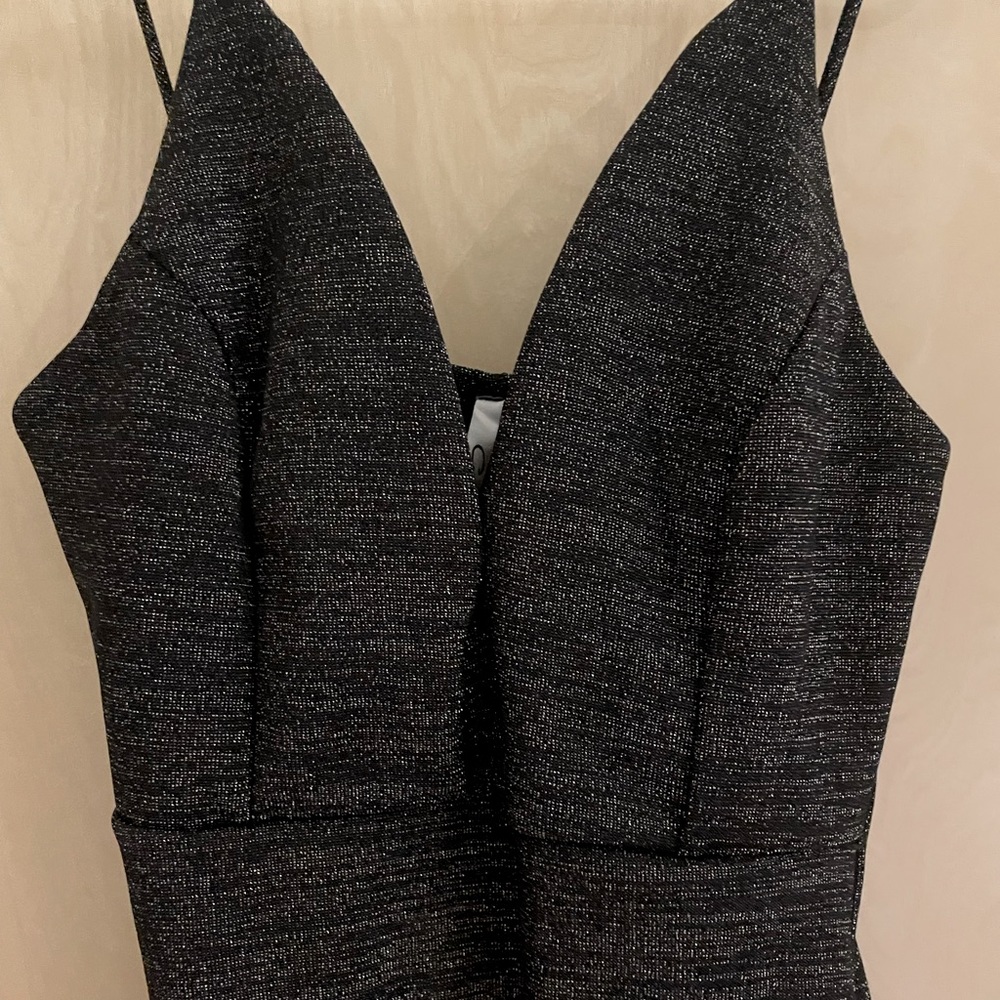 Black shimmer mini dress